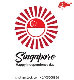 Singapore independence day celebration vector illustration