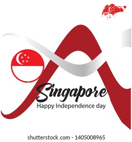 Singapore independence day celebration vector illustration