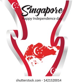 Singapore independence day celebration vector illustration