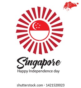 Singapore independence day celebration vector illustration