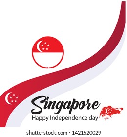 Singapore independence day celebration vector illustration