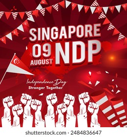 Singapore Independence Day. Celebration vector illustration, poster and banner design