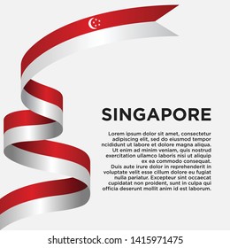 Singapore Independence Day with flag, vector illustrations with white background - Vector