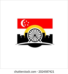 Singapore independence day logo design