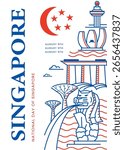 Singapore Independence Day Vector Illustration Design, National Day