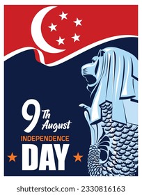Singapore independence day vector image, suitable for wall posters or book covers