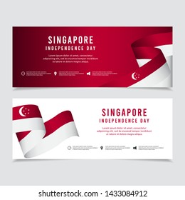 Singapore independence day vector template. Design for banner; greeting cards or print.
