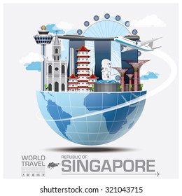 Singapore Landmark Global Travel And Journey Infographic Vector Design Template