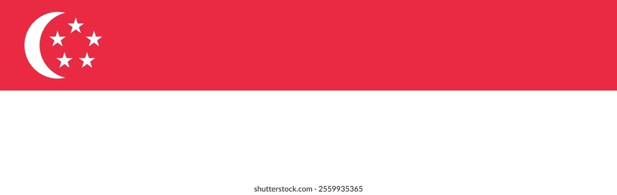 Singapore long banner flag digital vector illustration