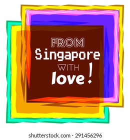 From Singapore with love text icon. Vector illustration.