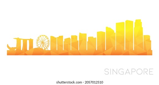 Singapore Low Poly Skyline Clip Art City Design. Geometric Polygon Graphic Horizon Icon. Vector Illustration Symbol.