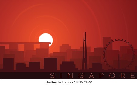 Singapore Low Sun Skyline Scene