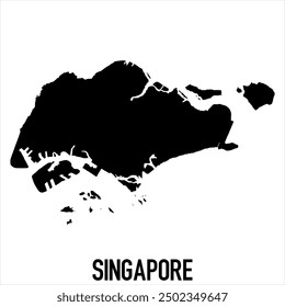 Mapa de Singapur - mapa del mundo negro Plantilla de Vector internacional con alto detalle aislado sobre fondo blanco - Vector