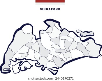 Singapore Map, Cartography, Asia - Island Country
