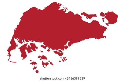 Singapore map. Continuous single line style. Good use for symbol, logo, web icon, mascot, sign, or any design you want. Easy to use.