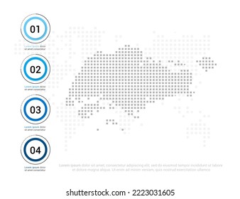 Singapore map of dots gray for presentation. Creative concept for infographic.