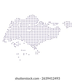 Singapore map dotted pattern design purple circle