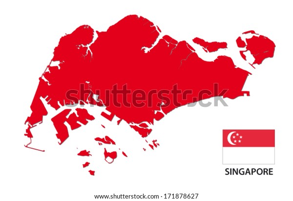 Singapore Map Flag Stock Vector (royalty Free) 171878627