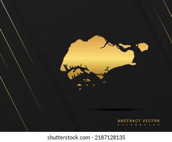 Singapore map of gold gradient style vector Illustration.