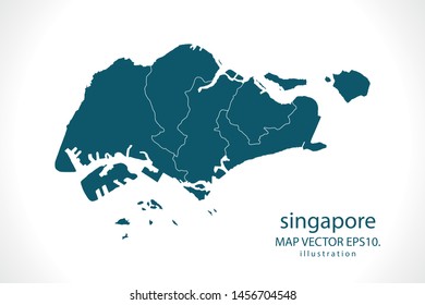 singapore map High Detailed on white background. Abstract design vector illustration eps 10