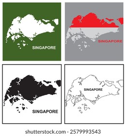 Singapore map icon vector illustration symbol design