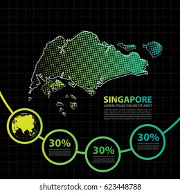 Singapore map infographic design template