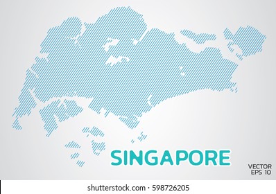 Singapore map. Line concept.
