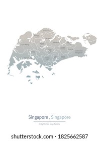 Singapore Map. A Major City In The Singapore.