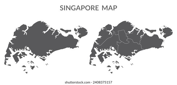 Singapore map set in grey color