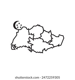 Singapore map symbol design vector illustration