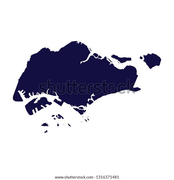 Singapore Map Vector Stock Vector (Royalty Free) 1316371481 | Shutterstock