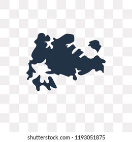Singapore map vector icon isolated on transparent background, Singapore map transparency concept can be used web and mobile