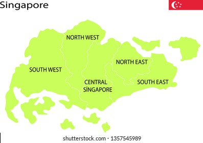Singapore Map Vector Illustration
