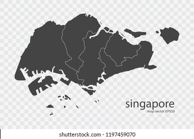 singapore map vector, isolated on transparent background