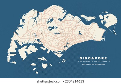 Singapore map vector poster flyer	