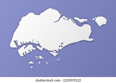 Singapore Map - World map International vector template with paper style including shadow and white color on purple background for design, infographic, banner - Vector illustration eps 10