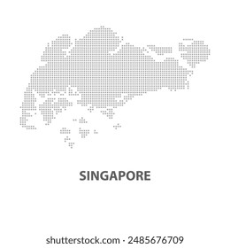 Singapore Map - World map International vector template with grey pixel, grid, grunge, halftone style isolated on white background for education, infographic, design - Vector illustration eps 10
