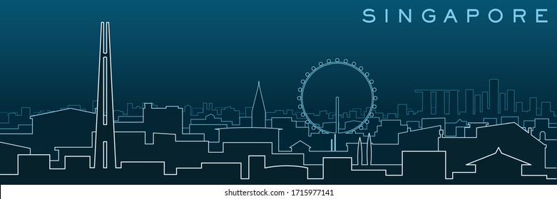 Singapore Multiple Lines Skyline and Landmarks