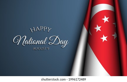 Singapore National Day Background Design. August 9. Banner, Poster, Greeting Card. Vector Illustration