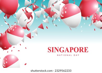 Singapore National Day background. Federal Civic. Vector illustration.