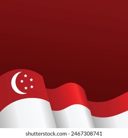 Singapore National Day Background Vector 