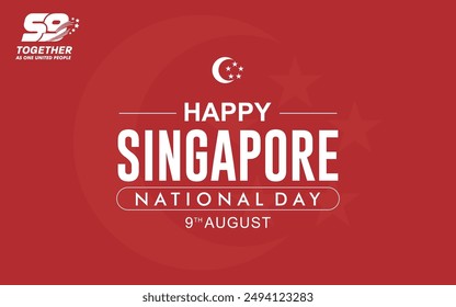 Singapore National Day, City-State Singapore National Day. Celebration Republic, 9th August Singapore's independence day, Singapore National Day,social media banner post, vector illustration