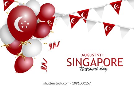 Singapore National Day. Singapore flag. Singapore National Day concept on 9 August.