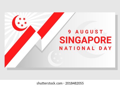 Singapore national day vector, banner concept.