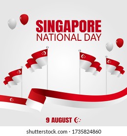 Singapore National Day Vector Illustration