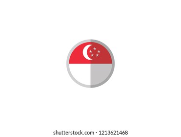 Singapore national flag circle shape ball country emblem state symbol icon