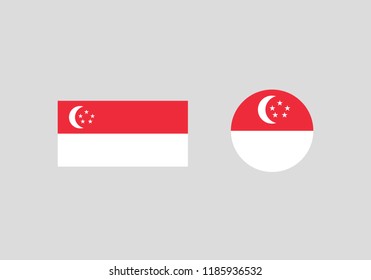 Singapore national flag set country emblem state symbol