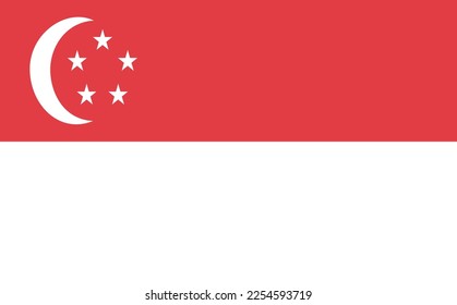 Singapore national flag  vector Illustration material