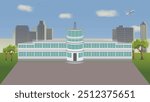 Singapore Old Kallang Airport building vector, 3D airport building