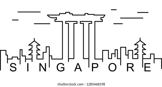 Singapore outline icon. Can be used for web, logo, mobile app, UI, UX